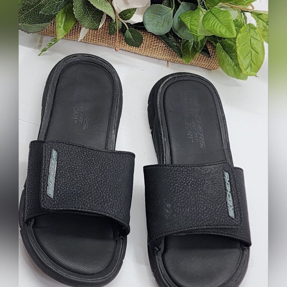 Skechers Black Slide Sandals